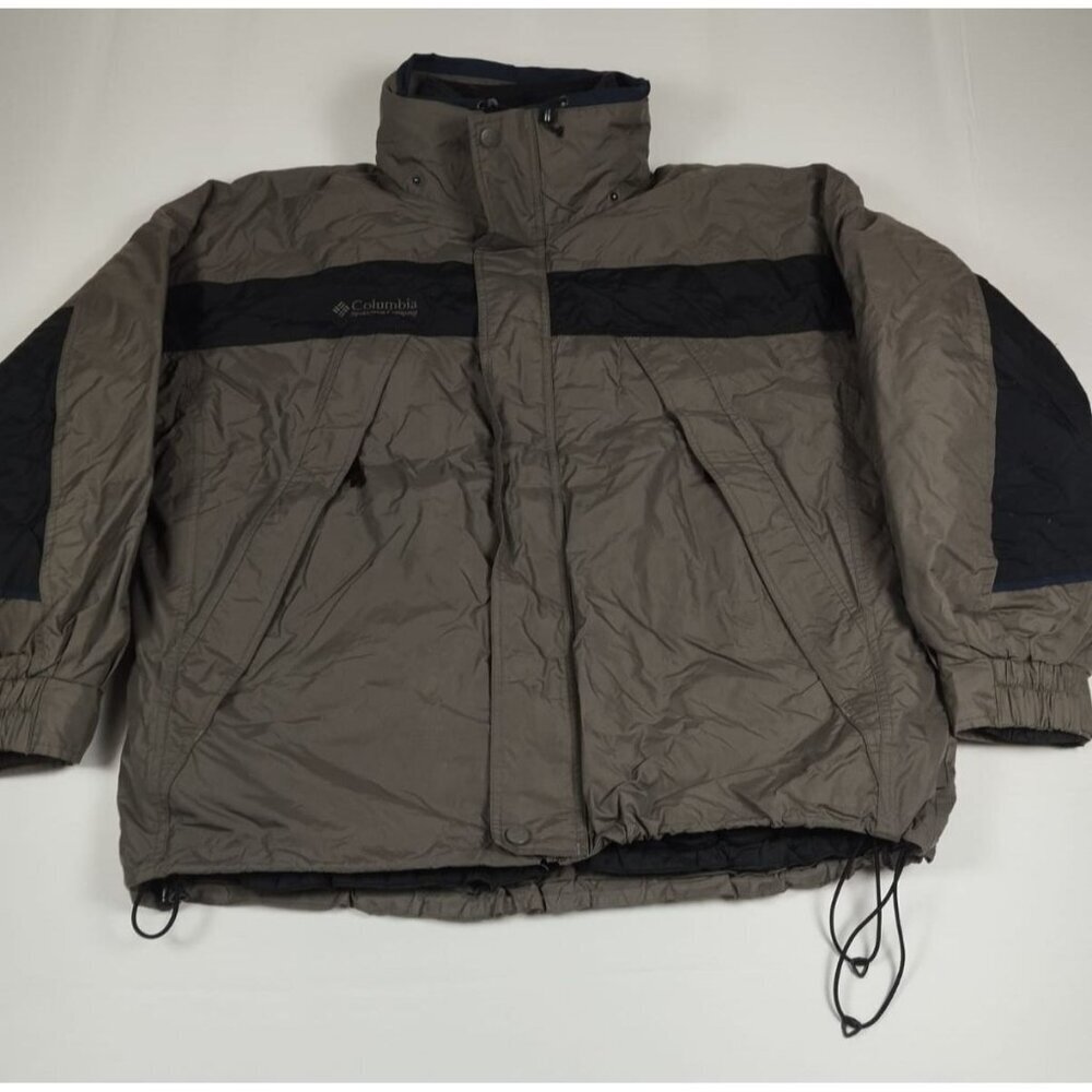 Columbia Men XL Pacific Rim Jacket Grey Black Vintage 90s Bugaboo Style Parka